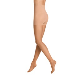 ITEM m6 - Tights with Compression for Women, 15 Denier, Invisible Control Top Tights, Light Tan / Butterscotch