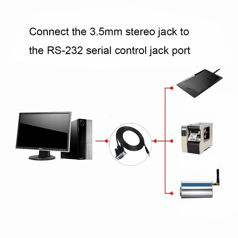 Qaoquda DB9 9 Pin Male to 3.5mm Male Plug Serial