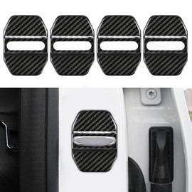 TOMALL 4Pcs Car Door Lock Latches Covers Compatible with Dodge Ram 1500 2500 Stainless Steel Vehicle Specific Protection Exterior Accessories Sports Style Decoration (Carbon Fiber)