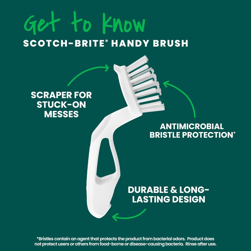 Scotch-Brite Handy Brush, Small and Durable Dish Brush with Handle