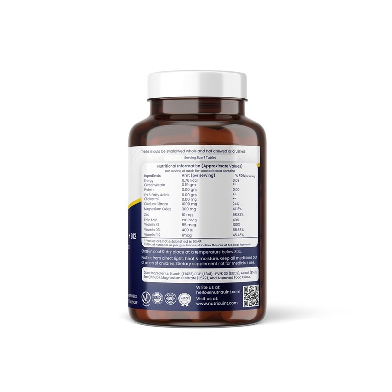  Calcium with Magnesium, Zinc, Vitamin D,K2 & B12 |