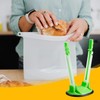 Bojueshaw 2pcs Sandwich Bag Stand Holders,Adjustable Baggy Rack,Plastic Freezer Bag