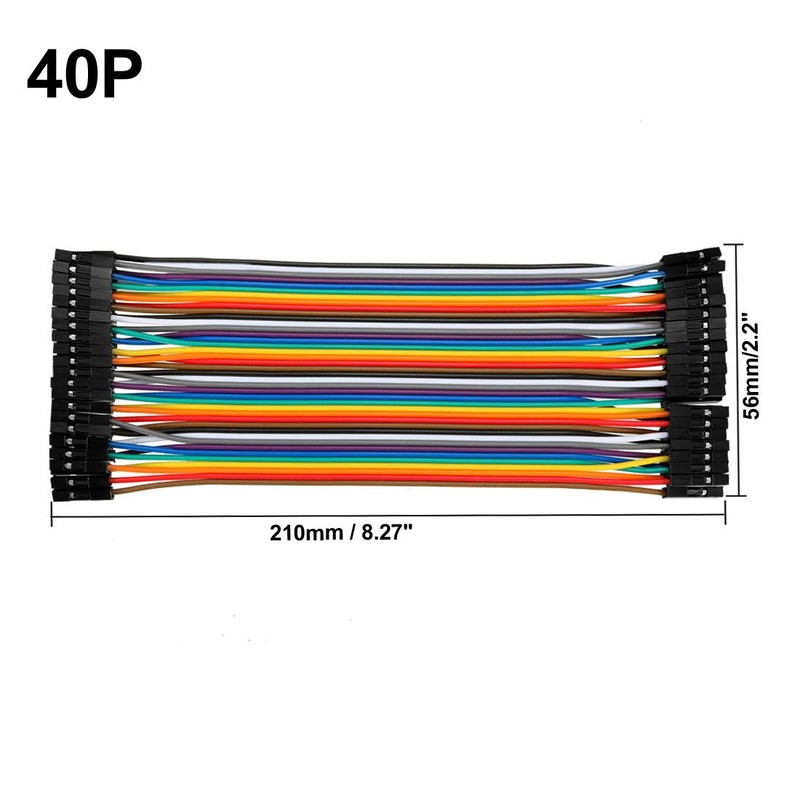 Sourcingmap Female to Female 40Pin Breadboard Jumper Wire 2.54mm Asphalt