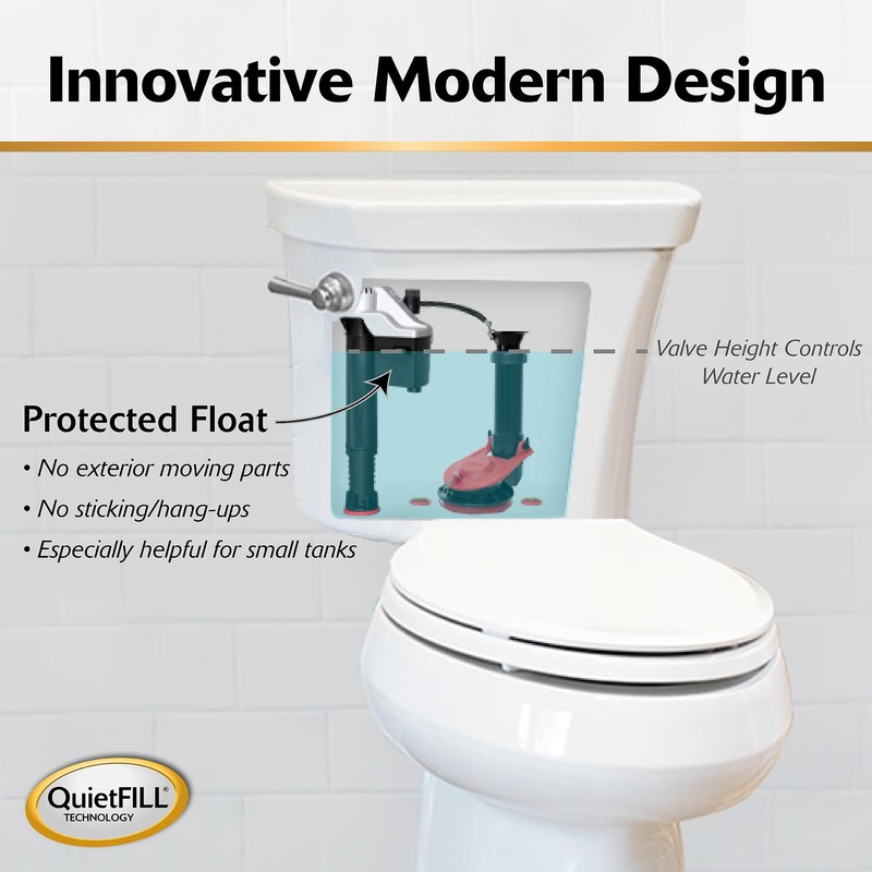 Korky 830MP QuietFILL Platinum Toilet Fill Valve and Premium Large