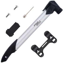 Topcycle High Volume Portable Hand Air Mini Pump with Needle for Mountain Road Bikes, Soccer Ball, Basketball Bicycle Tires, Gonfleur Pompe de Pneus Vélo, Ballon de Soccer, Fits Schrader Presta Valves