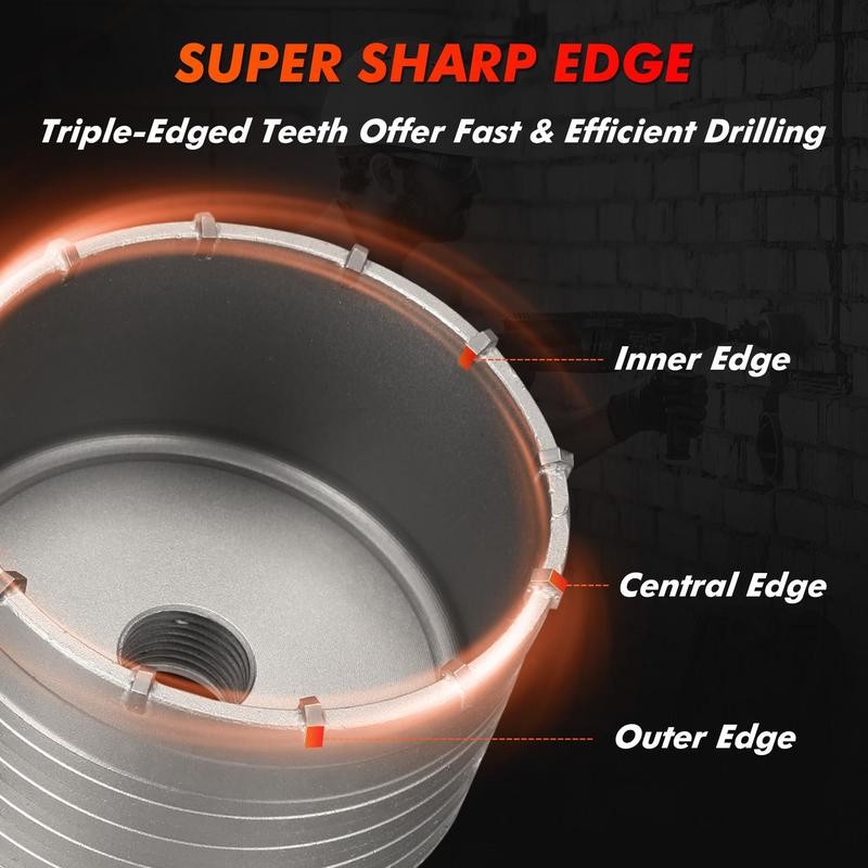Concrete hole saw kit with SDS plus shank and MAX