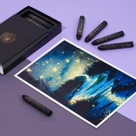 Paul Rubens Oil Pastels, 8 Black Colors HaiYa Artist Soft Oil Pastels Vibrant and Creamy, Art Supplies for Artists, Beginners, Students, Art Painting Drawing