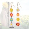 Women's Daisy Earrings, 6.2 x 1 cm Long Dangling Flower