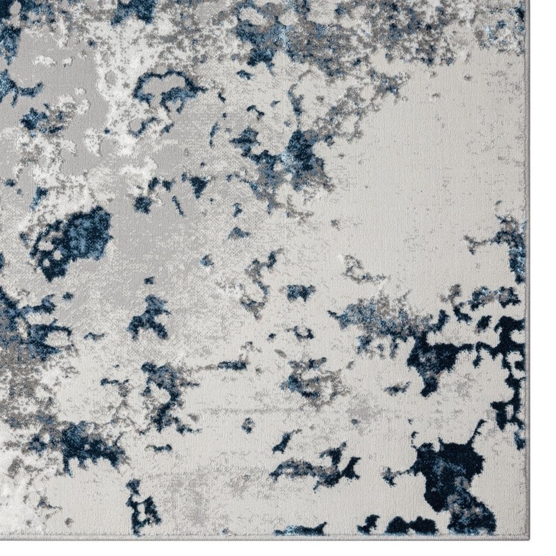 LUXE WEAVERS Modern Abstract High Low Texture Area Rug,Blue,6'X9'