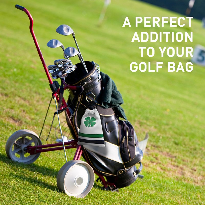 FINGER TEN Golf Tee Pouch with Drawstring Closure, Leather Golf