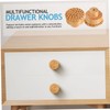 Outanaya 4pcs Boho Drawer Knobs Woven Rattan and Wooden Dresser