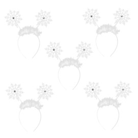 Healeved 5pcs Glitter Snowflake Headband for Women Comfortable Christmas Hair Accessories Durable Cozy for Holiday Parties Festive Celebrations