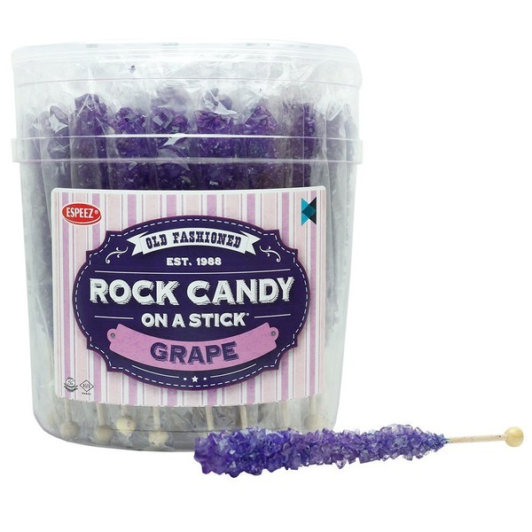 Extra Large Rock Candy Sticks: 36 Purple Crystal Rock Candy