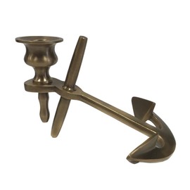 Unbranded 5-1/2" Solid Brass Antique-Finish Anchor Candle Stick Holder