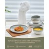 Pokini Gradient Green Stoneware Dinnerware Sets, 12 pcs Reactive Glaze