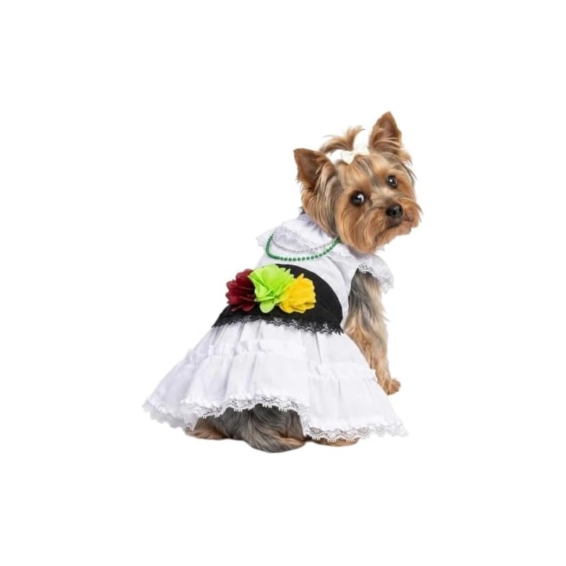 Genérico Disfraz Vestido Jarocha Veracruzana Mexicana para Perro y Gato