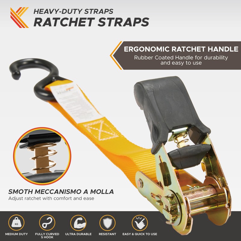 KODIAK STRAPS Ratchet Straps Heavy Duty Tie Down Strap Set