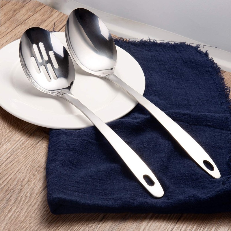 IMEEA Slotted Spoon Serving Spoon Stainless Steel Perforated Spoon 12.8-Inch,