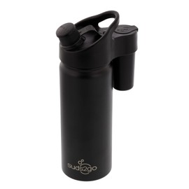 Suds2Go Portable Handwashing Water Bottle, Stainless Steel, Double-Walled, Vacuum-Sealed & Leakproof, Lightweight Design for Camping, Sports & Travel, Jet Black (20oz)