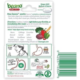 Beano Extra Strength, Gas Prevention & Digestive Enzyme Supplement, 30 Count (Pack of 10)