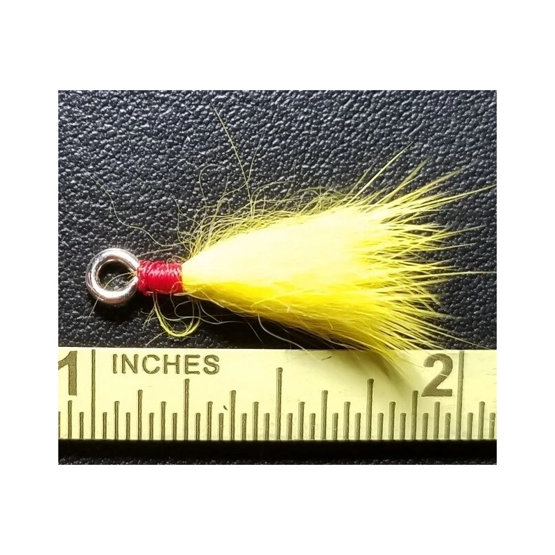 Acme Tackle 10 DRESSED BUCKTAIL "TEASER" LOOP WIRES-WHITE OR YELLOW