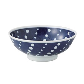 Hasamiyaki Indigo Japan 42900 Beveled Lightweight Small Bowl with Dyed Squeeze Handle Diameter 5.7 inches (14.5 cm)