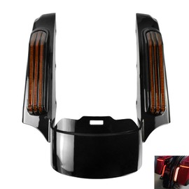 rewmtermoto Motorcycle LED Rear Fender Extension Fascia Mudguard with Turn Signals Brake Running Lights Fit for Harley Touring Road Glide Road King Electra Glide Street Glide 2009-2013 (Amber Lens)