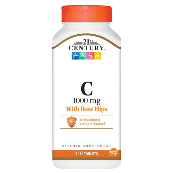 21st Century Natural C 1000 with Rose Hips Caplets, 110 Count (22383)