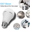 2 Pack Emergency Rechargeable Light Bulbs,Battery Operated Backup Light Bulb