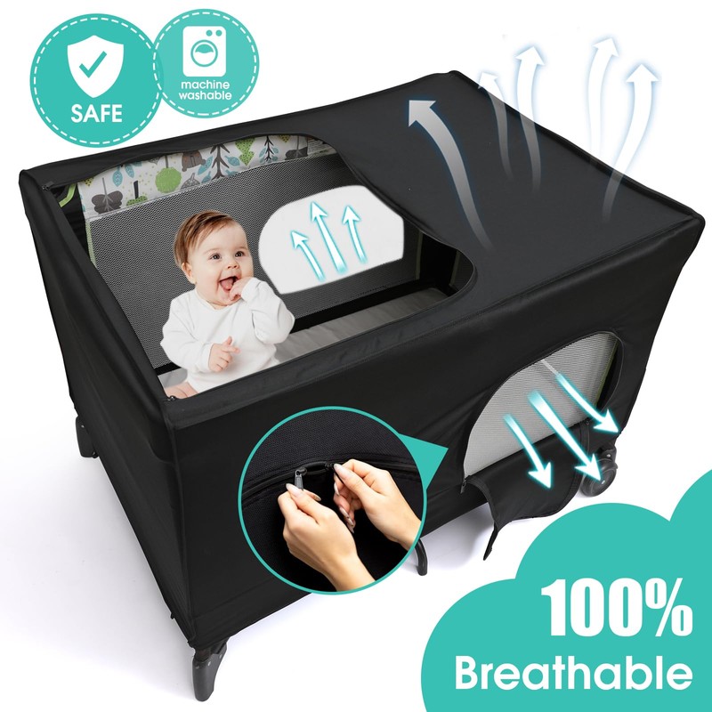 BROLEX Pack N Play - Funda opaca elástica, transpirable, color