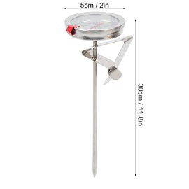 Termómetro para Freír, Herramienta de Medición de Termómetro para Freír de Acero Inoxidable con Esfera de 5 Cm para Cárter de Aceite TTE35125 (30 centimetros)