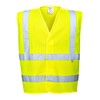 Portwest FR70YER4X/5X Hi-Vis Vest, Flame Resistant, Regular, Size: 4X/5X, Yellow