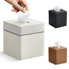 Cloudever Tissue Box Holder Cover, Modern PU Leather Square Decorative