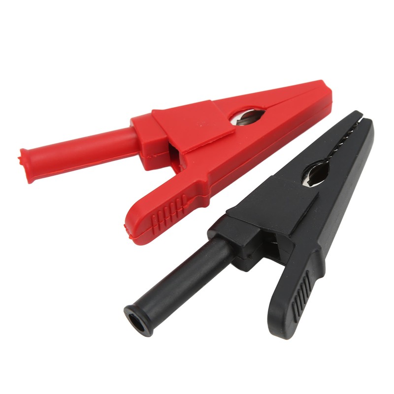 10pcs Electric Test Clip Brass Red Black 4mm/0.2in Hole 20mm/0.8in