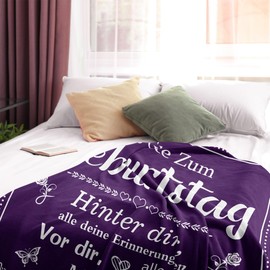 Jinmaple Geburtstagsgeschenk für Frauen/Männer/Mama/Frauen/Mädchen/Freundin/Papa, Geschenk Freundin/Mann/Frauen/Papa/Schwester/Oma Geburtstag, Geschenke für Männer/Frauen Geburtstag Decke 150x130CM