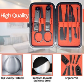 P2P Nails 8 Piece Nail Clipper Set - Personal Care Manicure Set - Professional Quality Stainless Steel Nail Care Grooming Kit