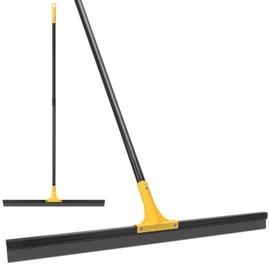 Floor Squeegee for Concrete, 30'' Large Rubber Broom for Tile, 59'' Long Handle Heavy Duty Water Wiper for Garage, Deck