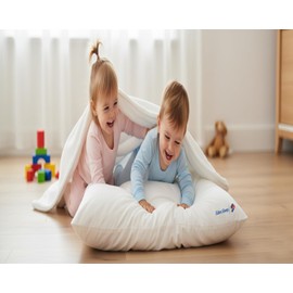 Toddler Travel Pillow Cases - 500 Thread Count 13 x 18 inch, Pack of 2 White Pillow Cover 100% Cotton Small Pillow Case for Kids, Zipper Closure Toddler Pillowcase 13x18, White Solid