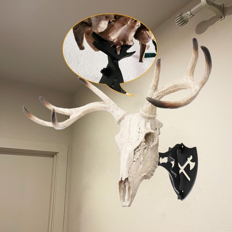 Skull Hanger European Mount Adjustable Bone Bracket Trophy Mounts for