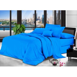 Amour Calin Bedding Flat Sheet Soft Easycare & Clean | King Size Flat Bed Sheet | Percale Quality | Spa Blue | Long Lasting 100% microfiber Bedding