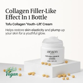 [aruen] Tofu Collagen Jelly Cream 50ml – 80% Fermented Soy Milk + Niacinamide for Firming & Brightening | Korean Skin Tightening