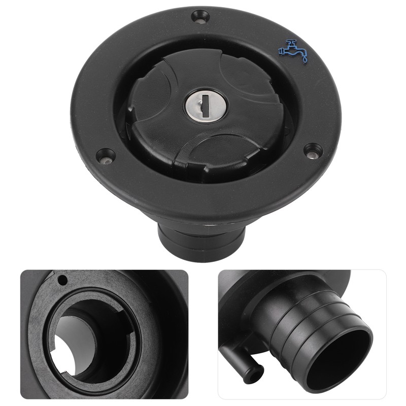 Gravity Freshwater Inlet Lockable Leakproof Water Filler Cap with 2