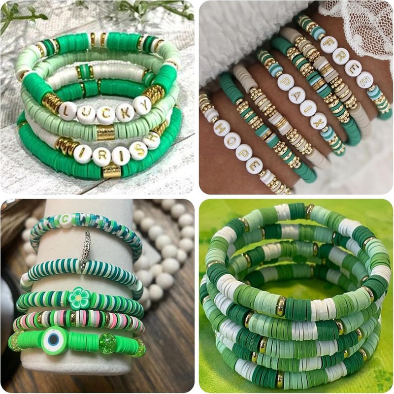 Threle 3500pcs Clay Beads (Green)