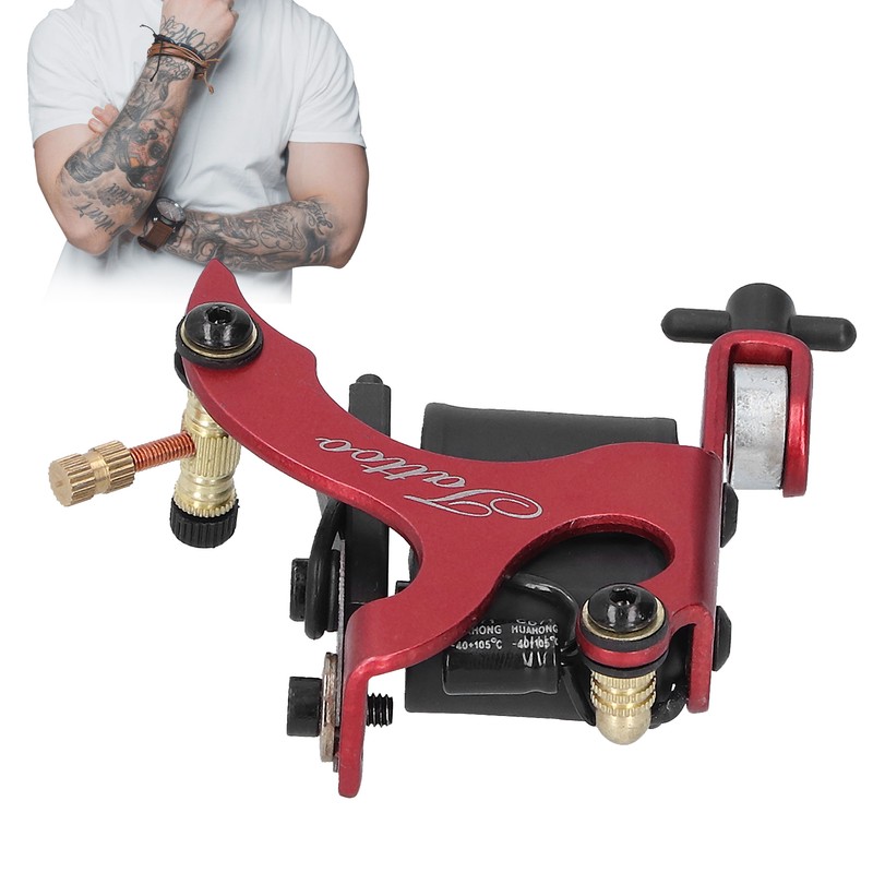 Red Portable Alloy Coil Tattoo Machine Casting Beginner Tattooist Tattoo
