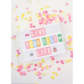 Pink Cinema Light Box with 312 Letters, Emojis & 3 Markers - Led Light Box sign for Home & Pink Room Decor - Premium Light Up Letter Board - Best Gift Idea for Women & Girls on Christmas or Birthdays