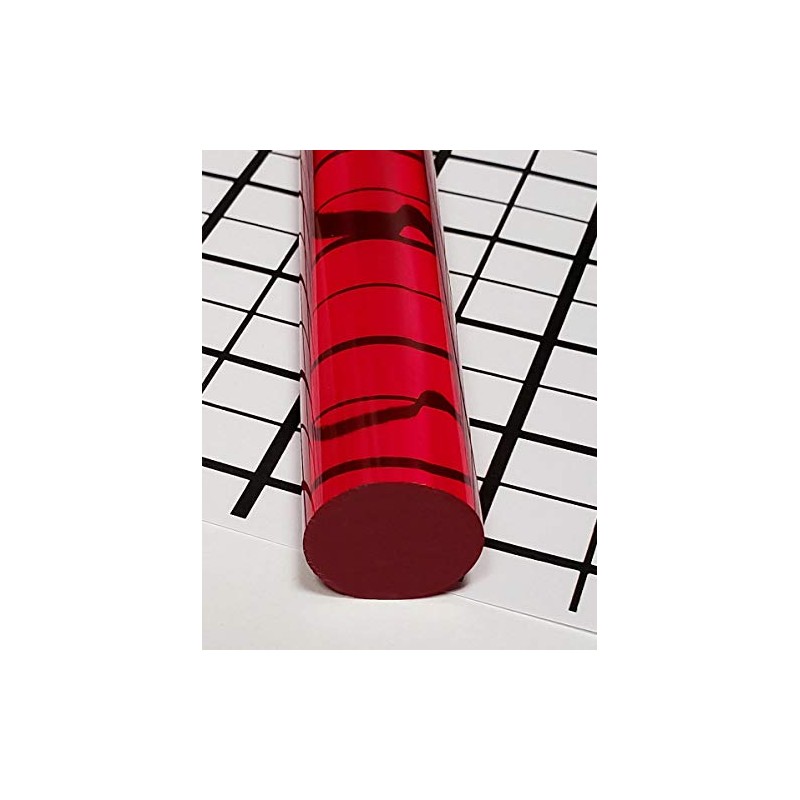1 1/4" Diameter x 18" Long Clear Red Translucent Extruded