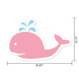 MightySkins Peel and Stick Art Removable Nature Lover Cute VSCO Girl Dorm Room Decor 48" Pink Whale Sticker Vinyl Wall Decals