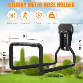 Garden Hose Holder, Heavy Duty Garden Hose Reel Wall Mount Water Hose Holder for Outdoor, Outside Yard & Garden, Garden Hose Storage for Water Hose, Extension Cords, 1 Pack