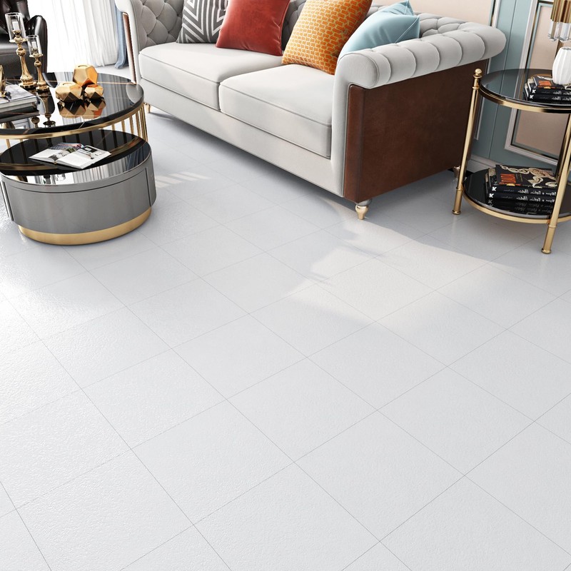 Livelynine White Peel and Stick Floor Tile Waterproof Bathroom Flooring