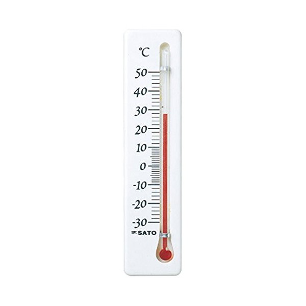 Saito Measuring Charger (Sato) For Refrigerator Thermometer Mini Vertical – 30 – 50 Degrees (White)